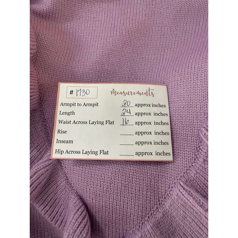 Cocobleu Lilac Purple Ruffle Knit Long Sleeve Cozy Casual Sweater Top Size M - Picture 9 of 9